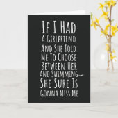 Grappige Zwemmende Mannen Kaarten Zwemmer Tiener J (Gele Bloem)