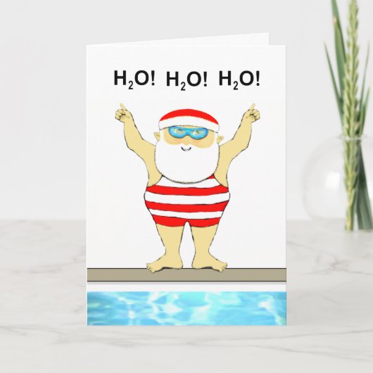 Grappige Zwemmer Kerstmis Feestdagen Kaart (Voorkant)
