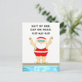 Grappige Zwemmer Kerstmis Feestdagenkaart (Staand voorkant)