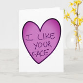  grappigheid die ik leuk vind aan je gezichtshart  kaart (Gele Bloem)