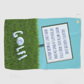 Grappigste Golfer Ooit Gedicht Met Initialen Golfhanddoek (Horizontaal)