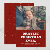 Grappigste kerst ooit leuke rode foto feestdagenkaart (Voorkant / Achterkant)