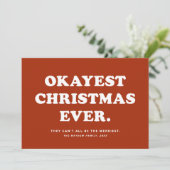 Grappigste kerstkaart ooit met Okayest Kerstmis (Staand voorkant)