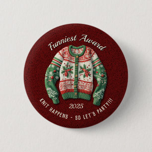 Grappigste lelijke trui award party ronde button 5,7 cm