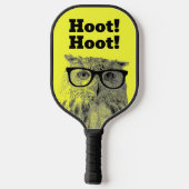 Grappigste uil met zwarte bril pickleball paddle (Achterkant)