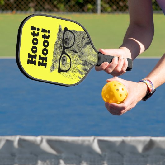 Grappigste uil met zwarte bril pickleball paddle (Insitu)