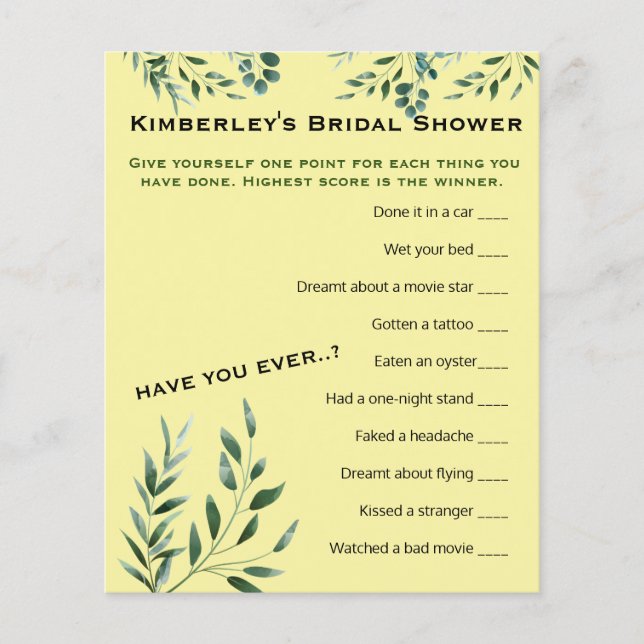 Grappigste Vragen Spel Bruidsmeisjes Activiteit (Voorkant)