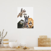 Grapport van grappige jungle dierenvrienden poster (Keuken)