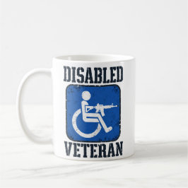 Grapppige gehandicapte veteraan koffiemok