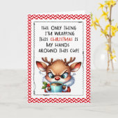 Grapppige rendier grappige kerstkaart kaart (Gele Bloem)