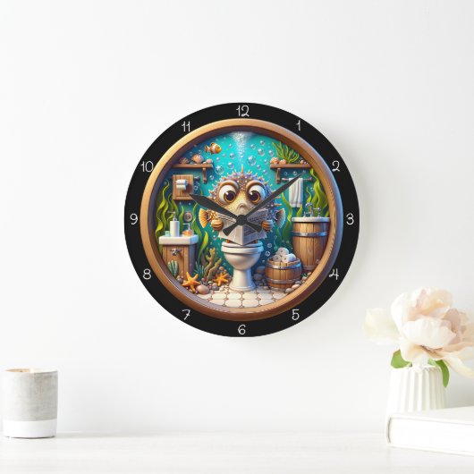 Grapppige Whimsical Kogelvis Badkamerklok Grote Klok (Huis)