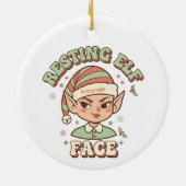 Grapserige Elfengezicht Grappige Kerstornament Keramisch Ornament (Achterkant)