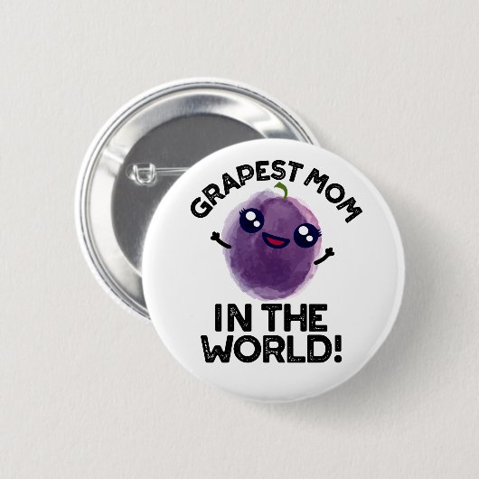 Grapste moeder in de wereld grappige fruitpun ronde button 5,7 cm (Voorkant /achterkant)