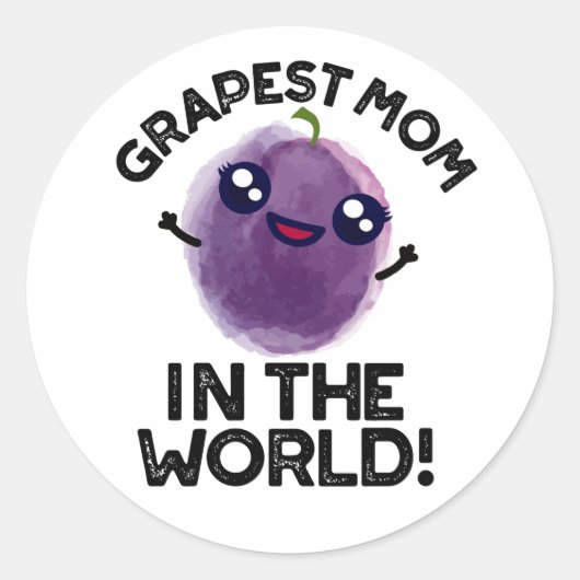 Grapste moeder in de wereld grappige fruitpun ronde sticker (Voorkant)