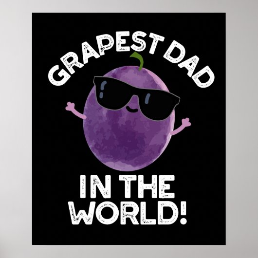 Grapste pap in de wereld grappige fruitpun donker  poster (Voorkant)