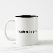 Graptechnische ondersteuning Humor Grappige comput Tweekleurige Koffiemok (Links)