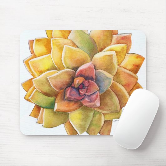 Graptopetalum waterverf mousepad muismat (Met muis)
