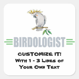 Grapvogel liefhebber's Koketiel Vierkante Sticker