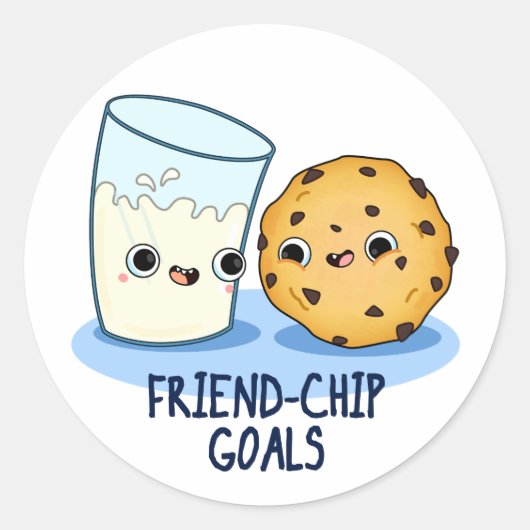 Grapy Milk Cookies Pun Friend-Chip Goals Ronde Sticker (Voorkant)