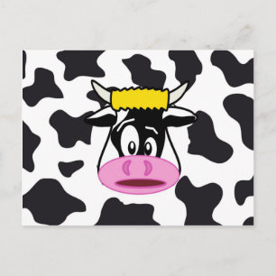 Grapzige koeienvanger op het Dairy Cow Print Patte Briefkaart