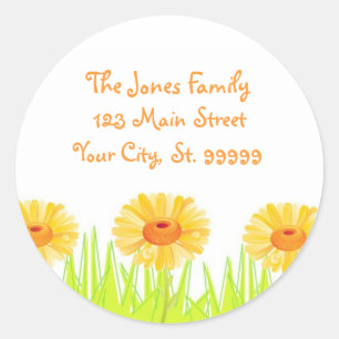 Gras & Bloemen Ronde Sticker