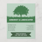 Gras, Boom Silhouet - Boomverzorger & Landschapsar Flyer (Voorkant)