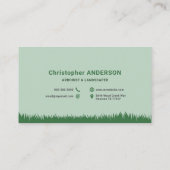 Gras, boomsilhouet - boomkweker & tuinarchitect visitekaartje (Achterkant)