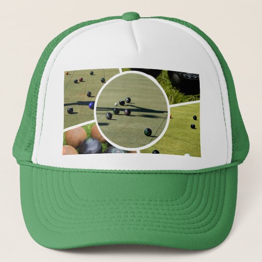 Gras Bowling Five Foto Collage, Hoed Trucker Pet (Voorkant)