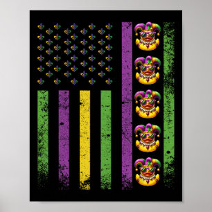 Gras Ducks Amerikaanse vlag kralen Rubber Duck Poster
