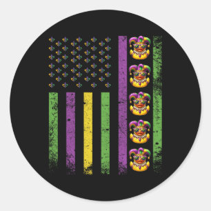 Gras Ducks Amerikaanse vlag kralen Rubber Duck Ronde Sticker