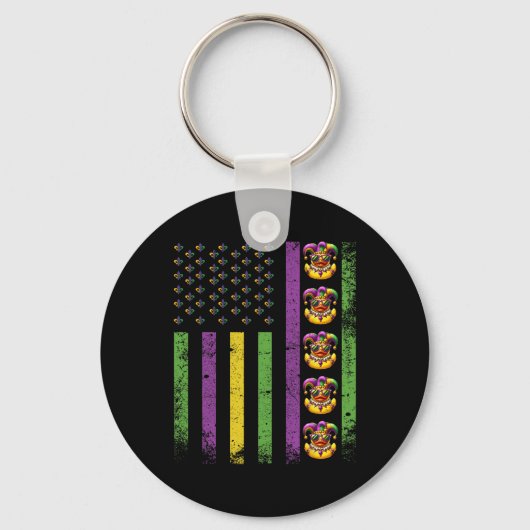 Gras Ducks Amerikaanse vlag kralen Rubber Duck Sleutelhanger (Voorkant)