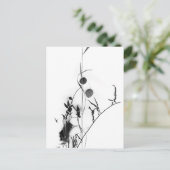 Gras en bladeren in de sneeuw briefkaart (Staand voorkant)