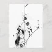 Gras en bladeren in de sneeuw briefkaart (Voorkant)