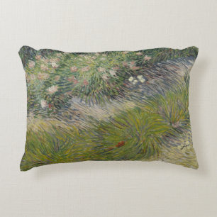 Gras en vlinders door Vincent van Gogh Accent Kussen