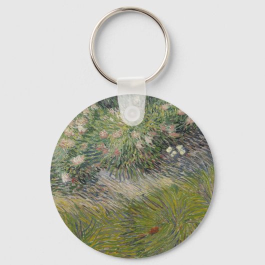 Gras en Vlinders door Vincent van Gogh Sleutelhanger (Voorkant)