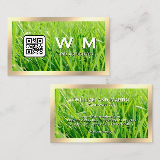 Gras | Goudgrens | QR-code Visitekaartje (Voorkant / Achterkant)