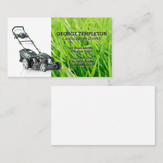 Gras | grasmaaier | landschapsarchitecten visitekaartje (Voorkant / Achterkant)
