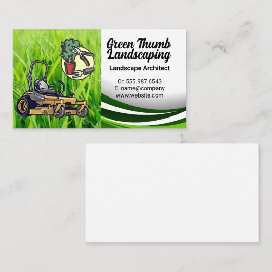 Gras | grasmaaier | Landschapsarchitectuur Visitekaartje (Voorkant / Achterkant)