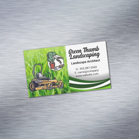 Gras | Grasmaaier | Tuingereedschap Magnetisch Visitekaartje (Voorbeeld)