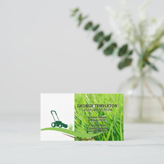 Gras | grasmaaipictogram | landschapsarchitectuur visitekaartje (Staand voorkant)