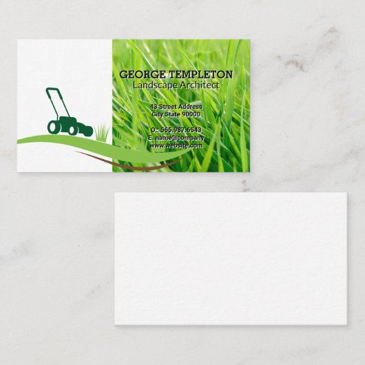 Gras | grasmaaipictogram | landschapsarchitectuur visitekaartje (Voorkant / Achterkant)