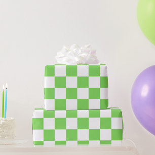 Gras groen geruit cadeaupapier