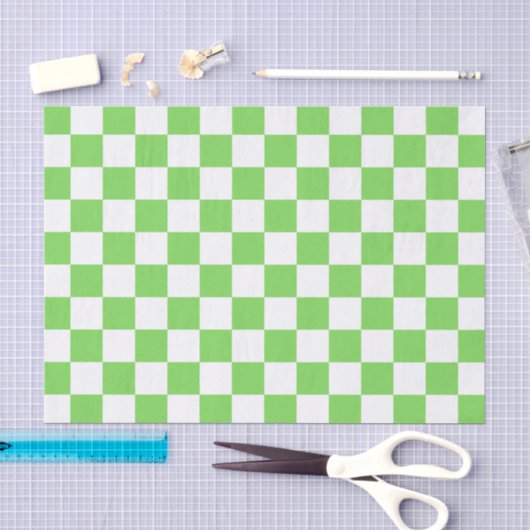 Gras groen geruit tissuepapier (Craft)