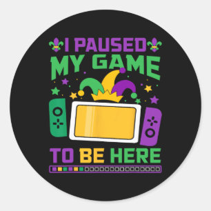 Gras Ik pauzeerde mijn spel om hier te zijn Video Ronde Sticker