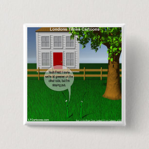 Gras is groener aan de andere kant Grappig Vierkante Button 5,1 Cm