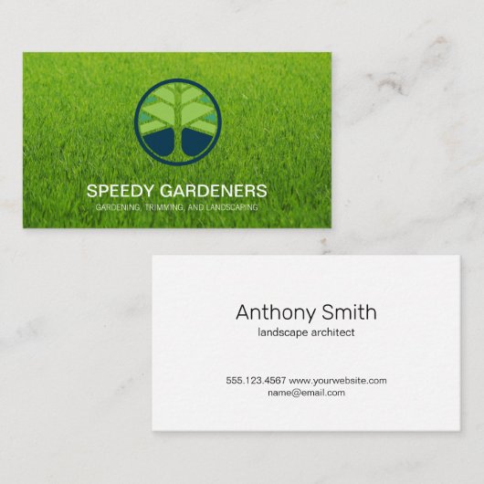Gras | Landscaper-boompictogram Visitekaartje (Voorkant / Achterkant)