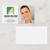 Gras Logo | Zakenvrouw glimlacht Visitekaartje (Voorkant / Achterkant)