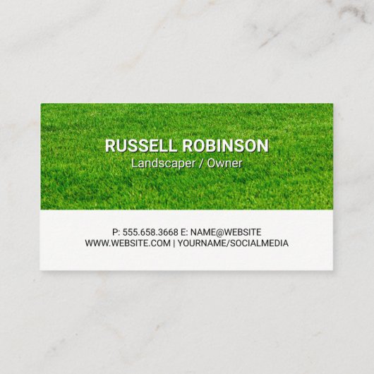 Gras maaien | Landschapsarchitectuur pictogrammen Visitekaartje (Achterkant)