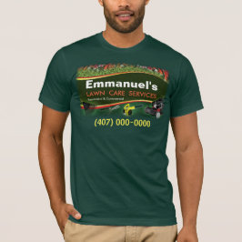 Gras met groene T-shirt voor de landschapsverzorgi