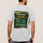 Gras met groene T-shirt voor de landschapsverzorgi<br><div class="desc">Breng je graskantensnijders met deze groene t-shirts naar huis. Pas je aan door je eigen gegevens toe te voegen waar dat nodig is. Het werk dat in dit shirt is opgenomen,  zijn grasmaaier,  tuinrake,  bladblazer en heggenscharen.</div>